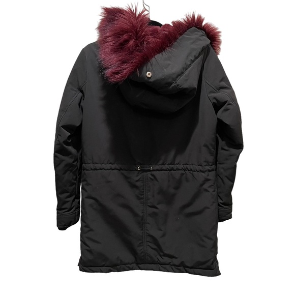 Dex Faux Fur Trim Jacket Black Purple Fur Women’s Size XS - Picture 5 of 12